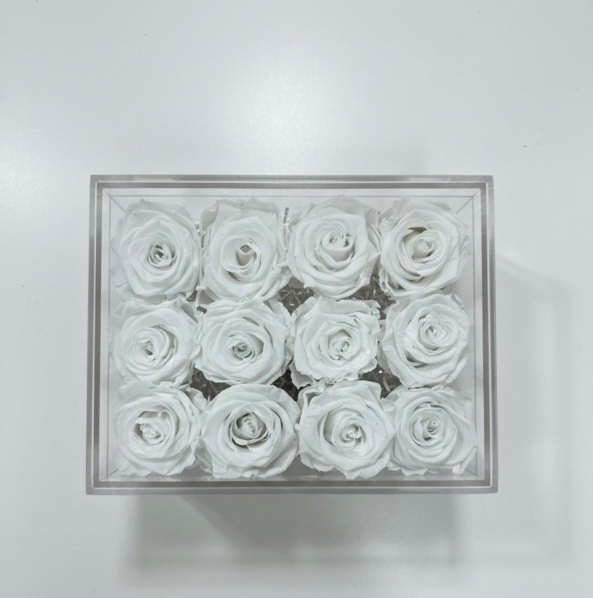 The Crystal Dozen Everlasting Roses