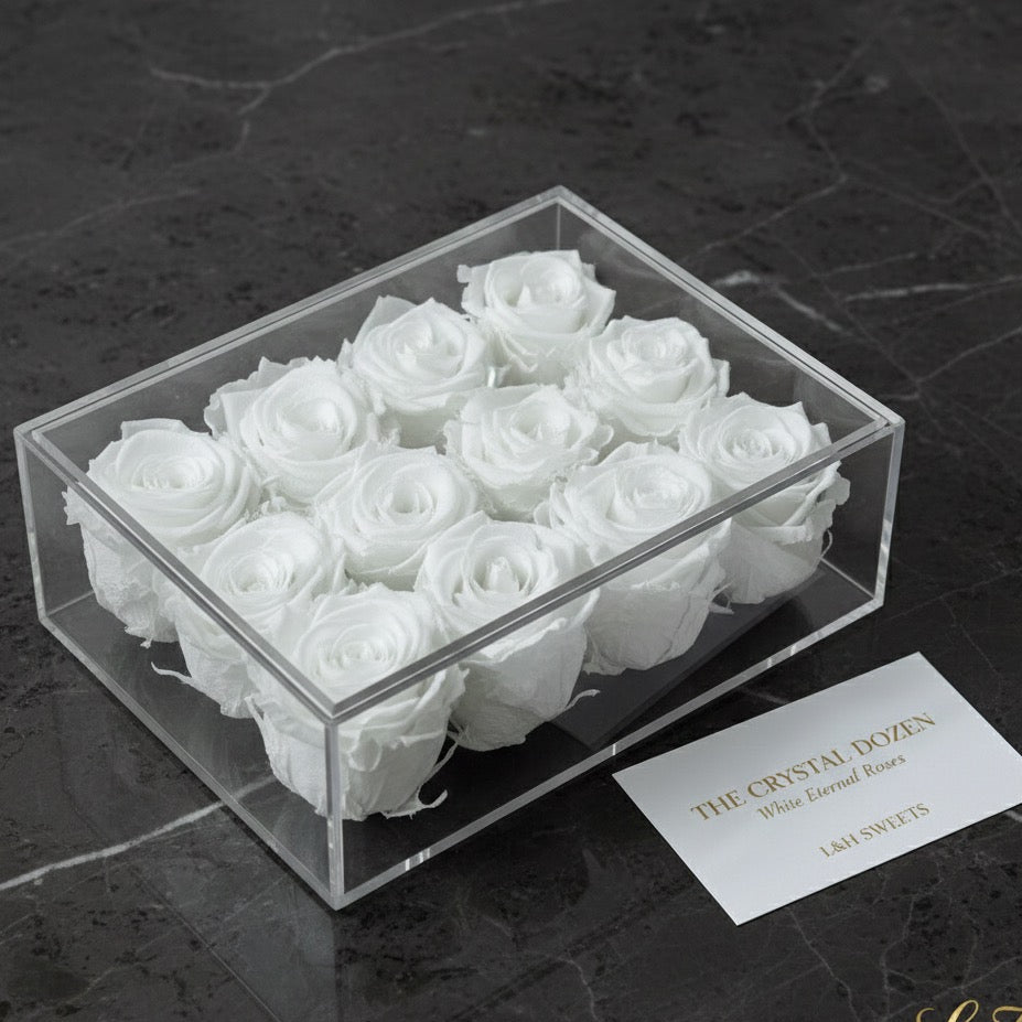 The Crystal Dozen Everlasting Roses