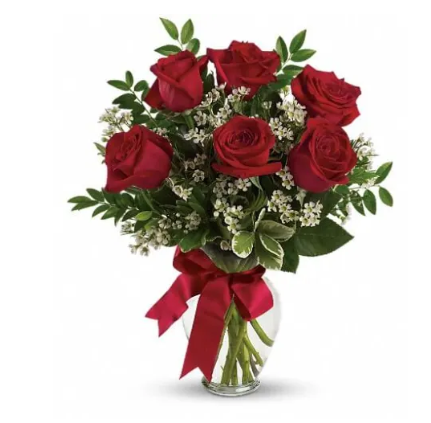 Thoughts of you Bouquet with Red Roses